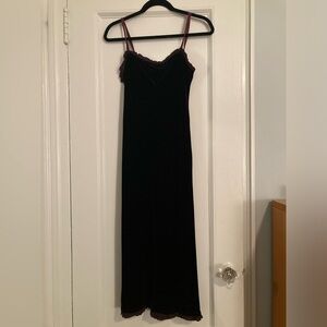 Dosa black velvet slip dress